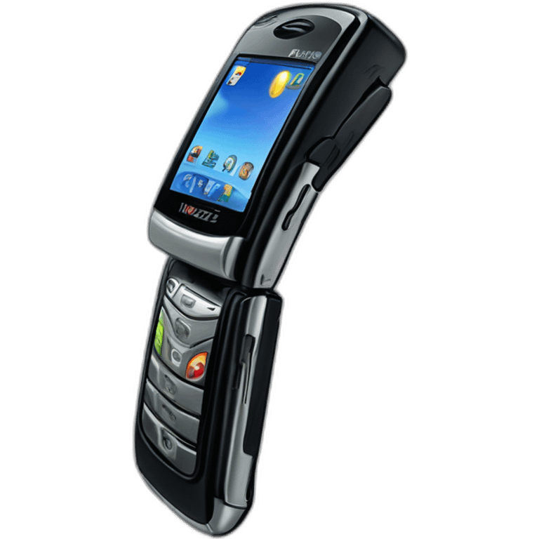 2004 Motorola Razr V3, showcasing the iconic sleek clamshell design at a three-quarter angle emoji