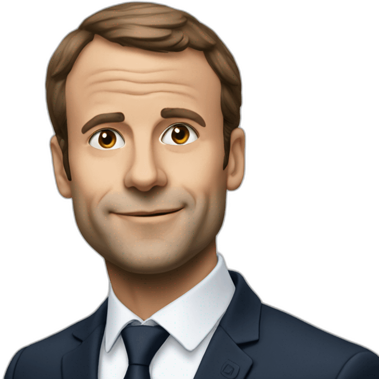 Macron sur un chat emoji