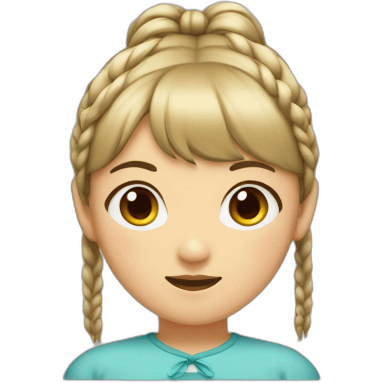 asian girl with pigtails and bangs emoji