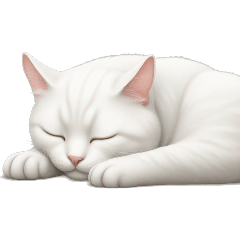 White cat sleeping  emoji