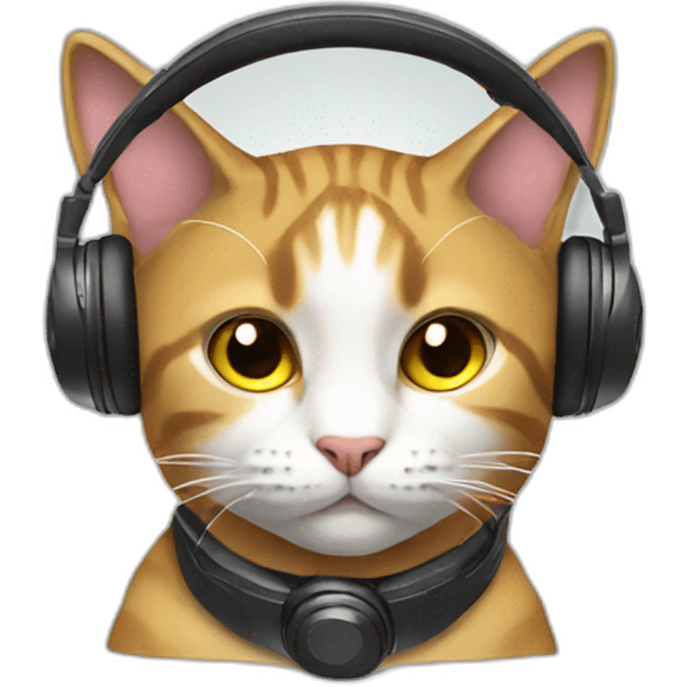 Cat wearing headphones  emoji