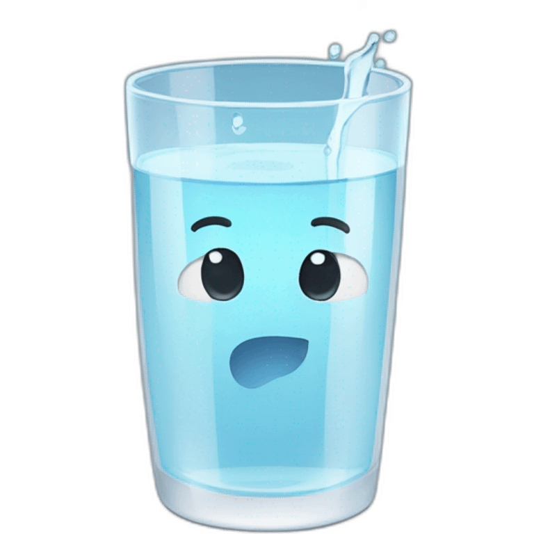 happy half empty glass of water emoji