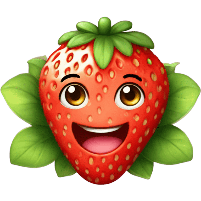 Strawberry cute emoji