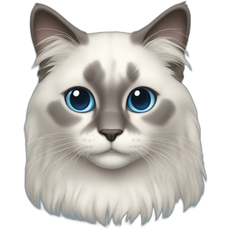 ragdoll blue cat with long hair emoji