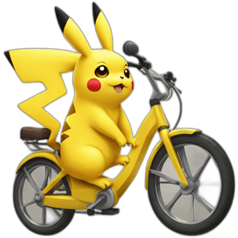 pikachu drive a bike emoji