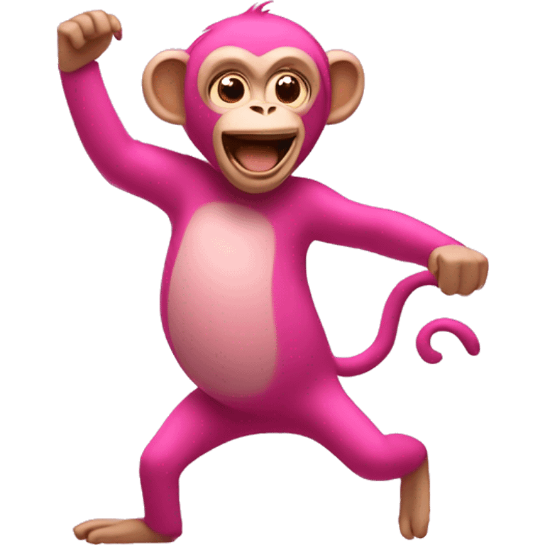 Pink monkey dancing like the roller rabbit one emoji