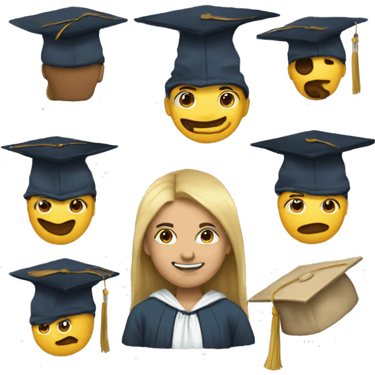 simio con gorro de graduacion emoji