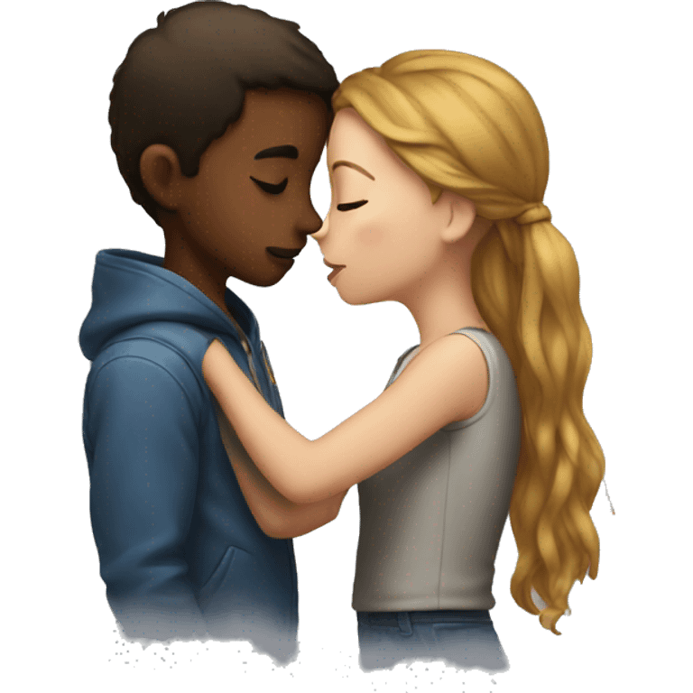 Boy and girl kissing  emoji