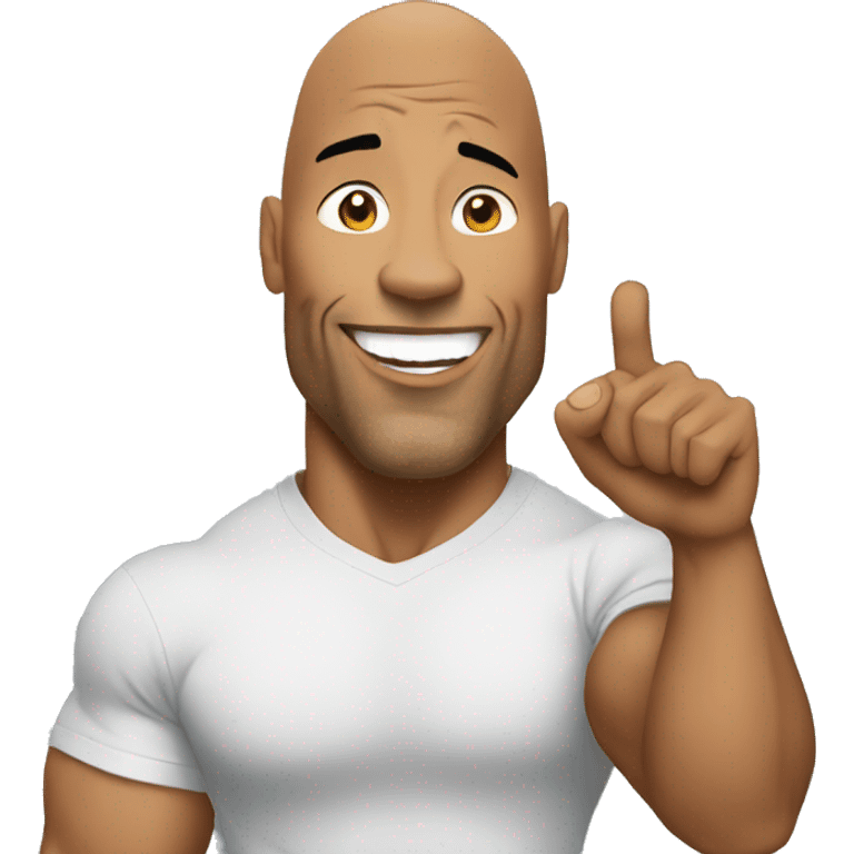 the rock holding a sing emoji