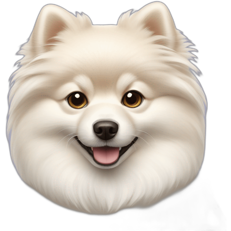 White Pomeranian dog emoji