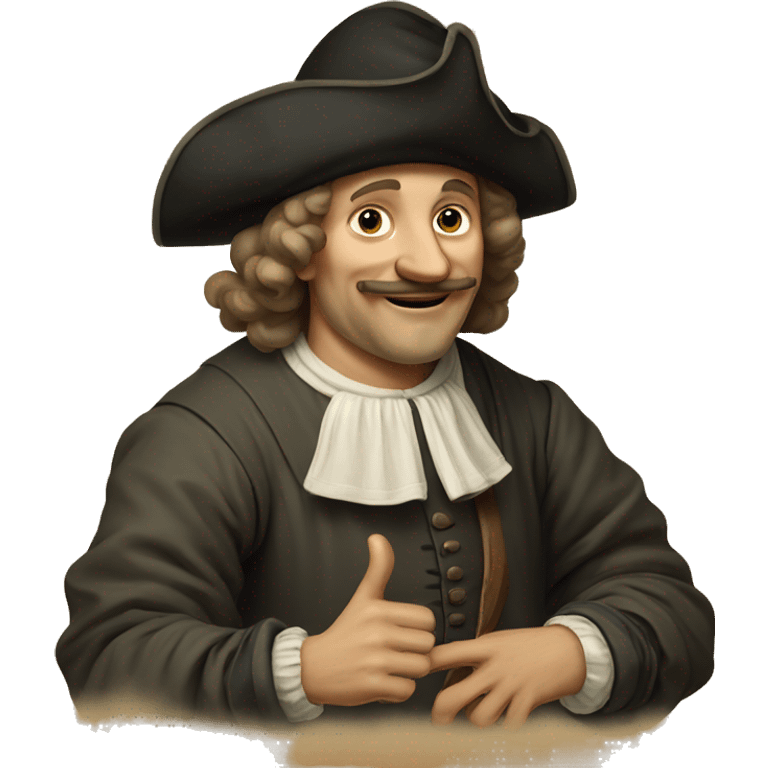 dutch man 17th century making ok sign emoji