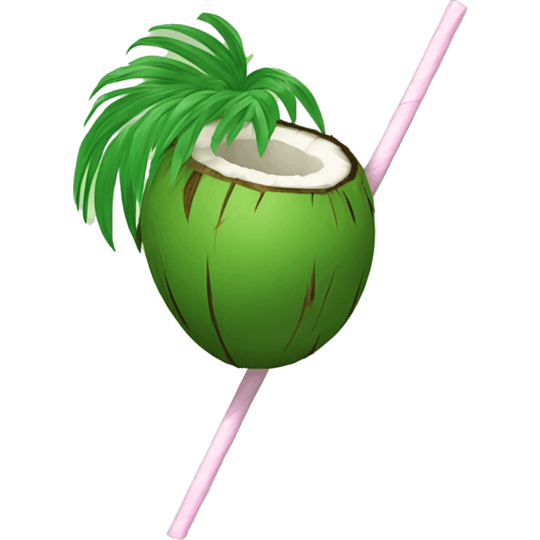 green coconut with a straw emoji