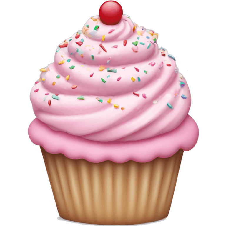 cupcake with pastel pink icing and sprinkles  emoji