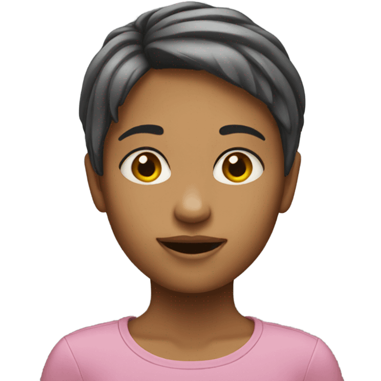 girl with short hair indoors emoji