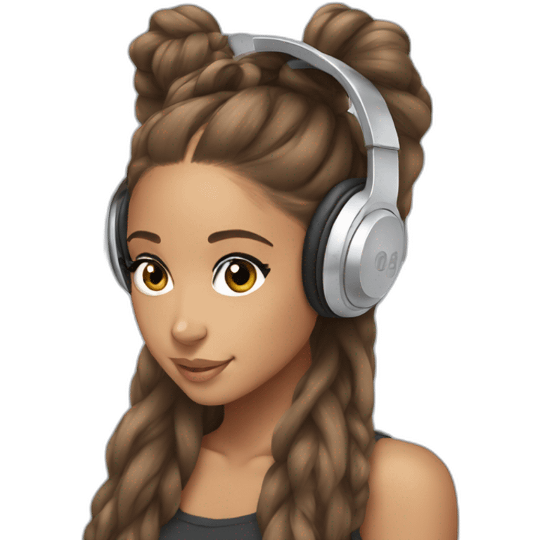 Ariana grande wearing headphones emoji