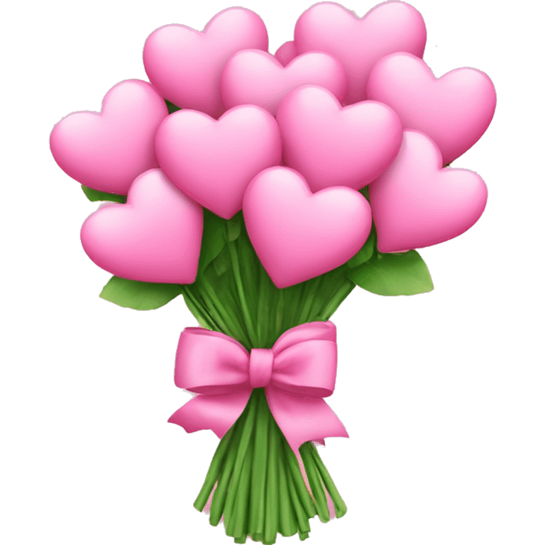 Bouquet of pink hearts with a bow emoji