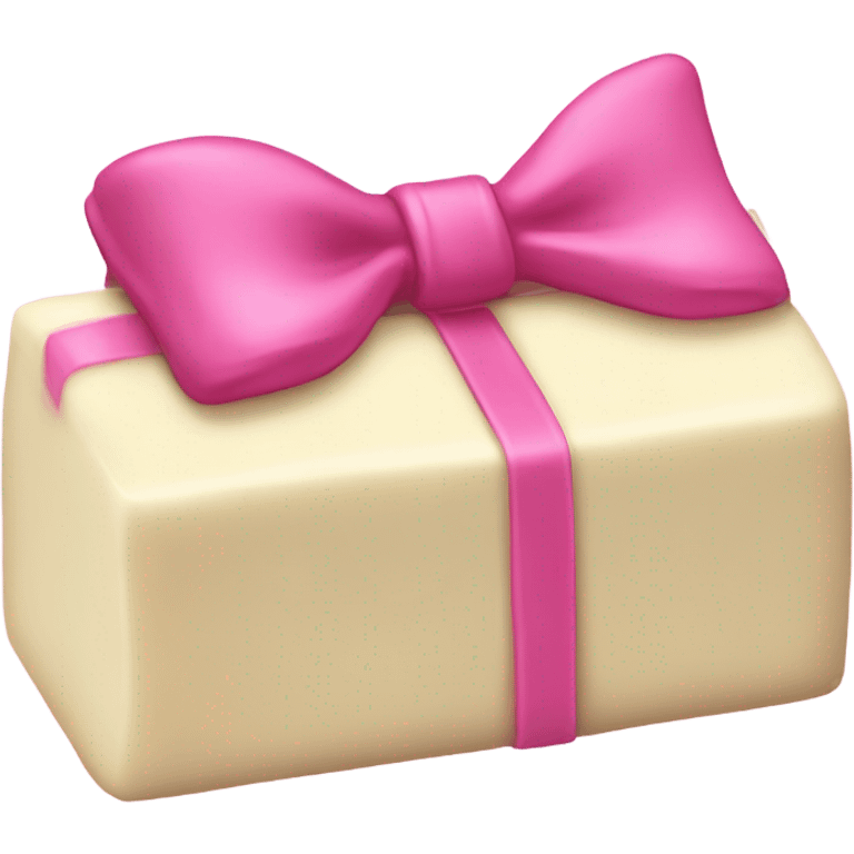 White chocolate bar and pink bow emoji