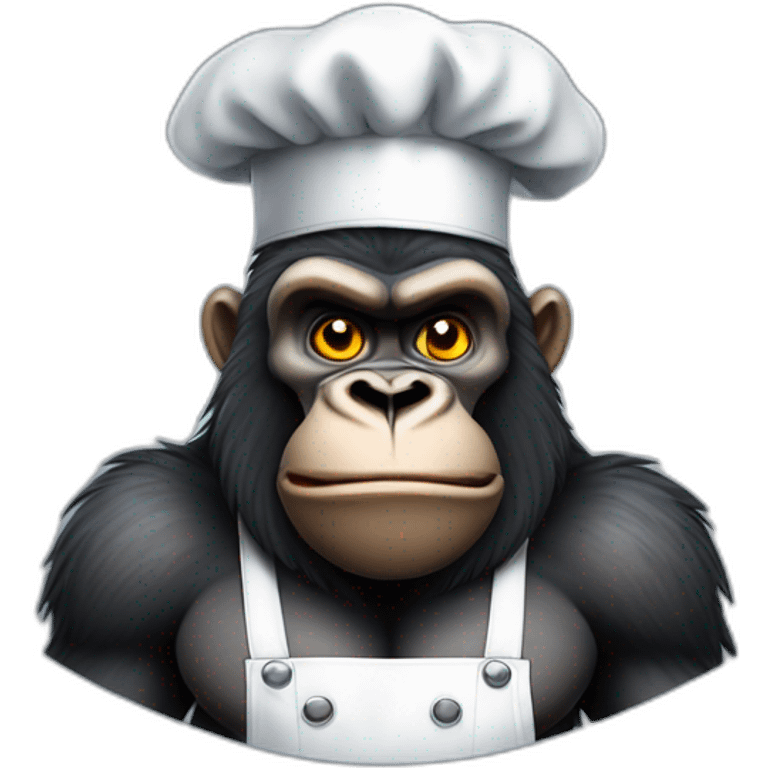 Big Buff Gorilla in chef's uniform emoji