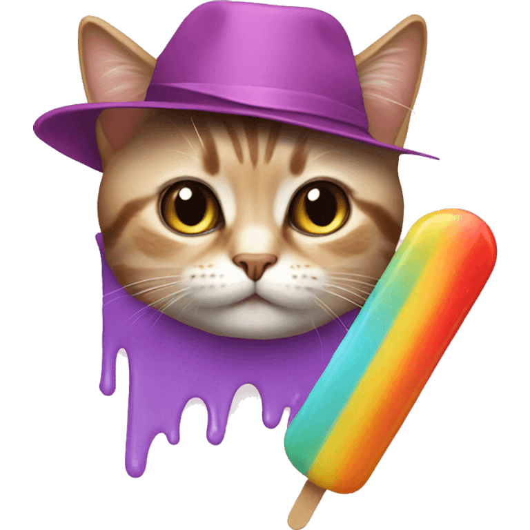 Cat dressed up like a popsicle  emoji