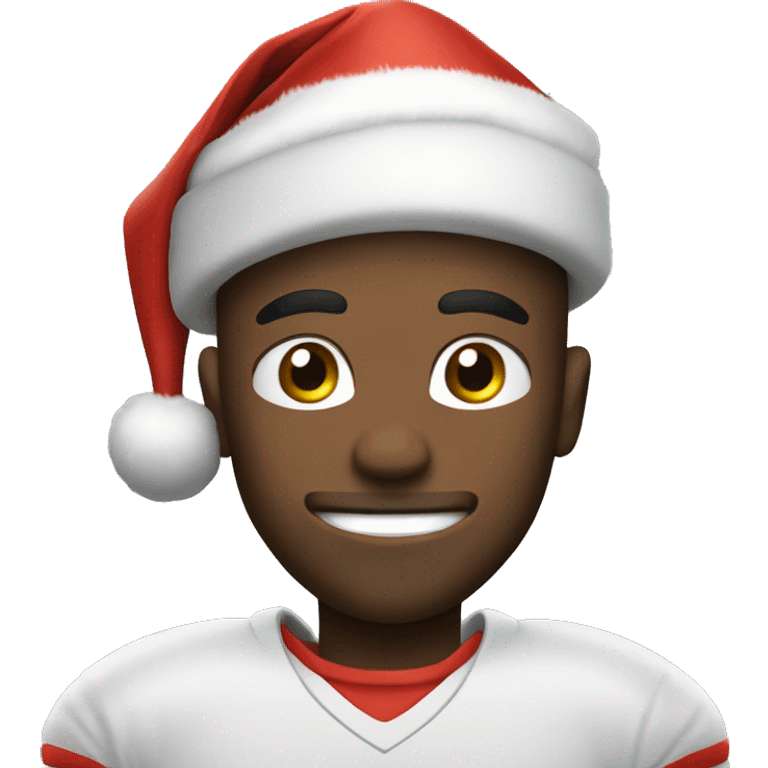 football player with christmas hat emoji