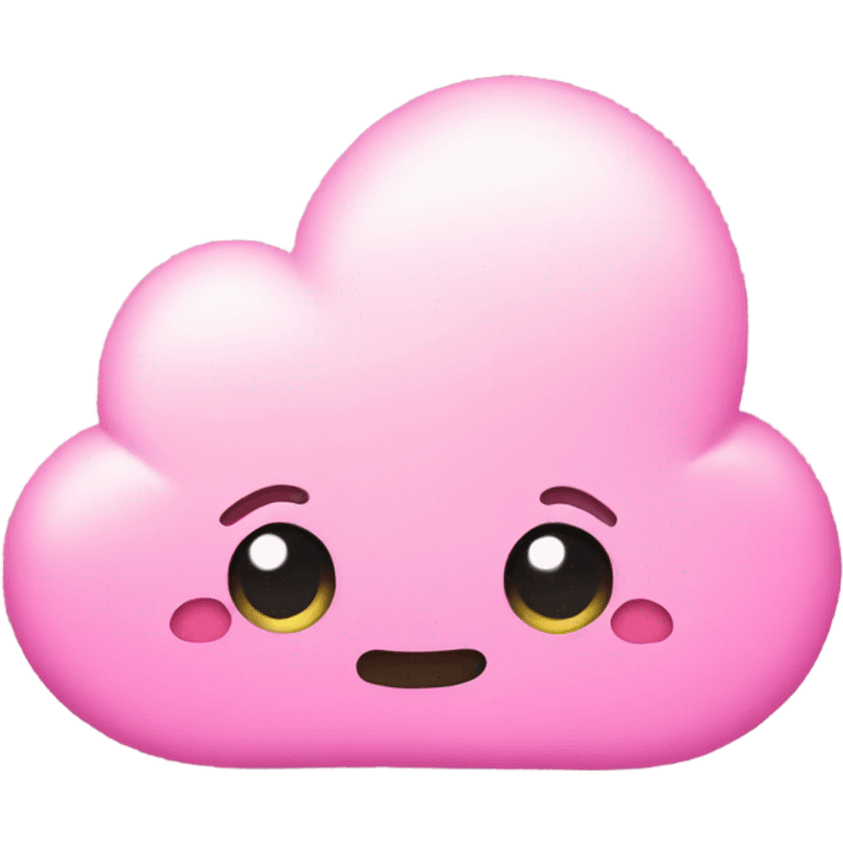 Thoughts cloud emoji with pink heats emoji