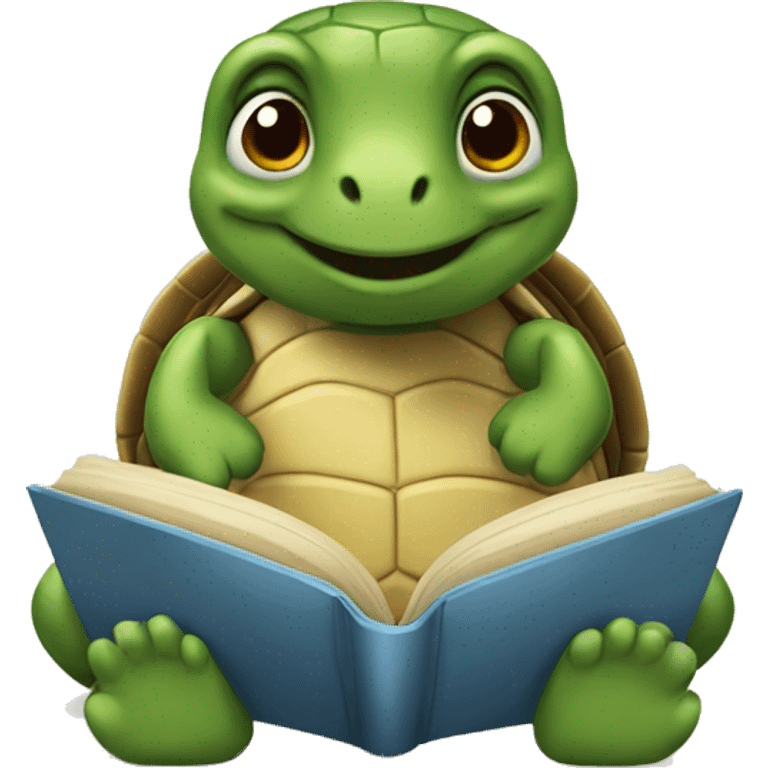 Turtle read book emoji