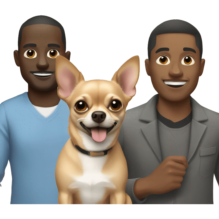  Chihuahua with black man emoji