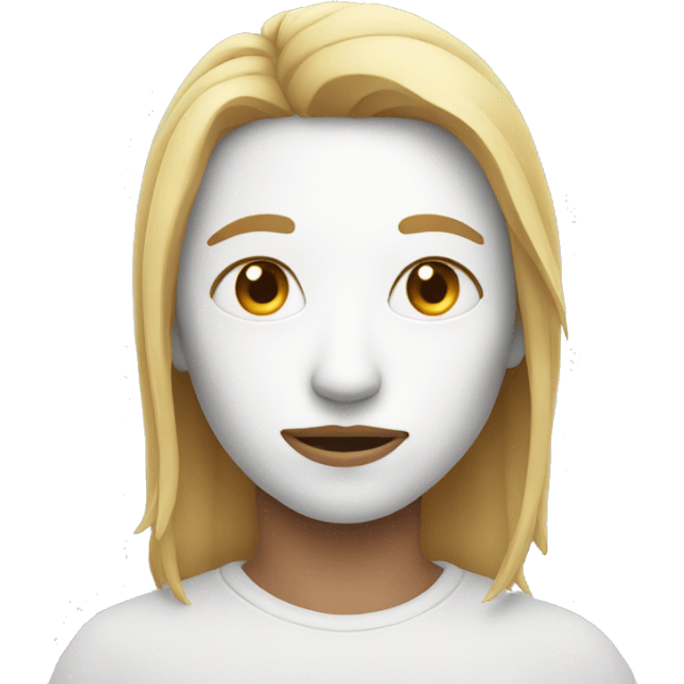 White circle brave face emoji