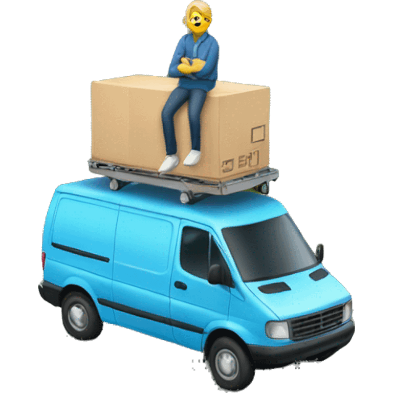 person on top of a van emoji