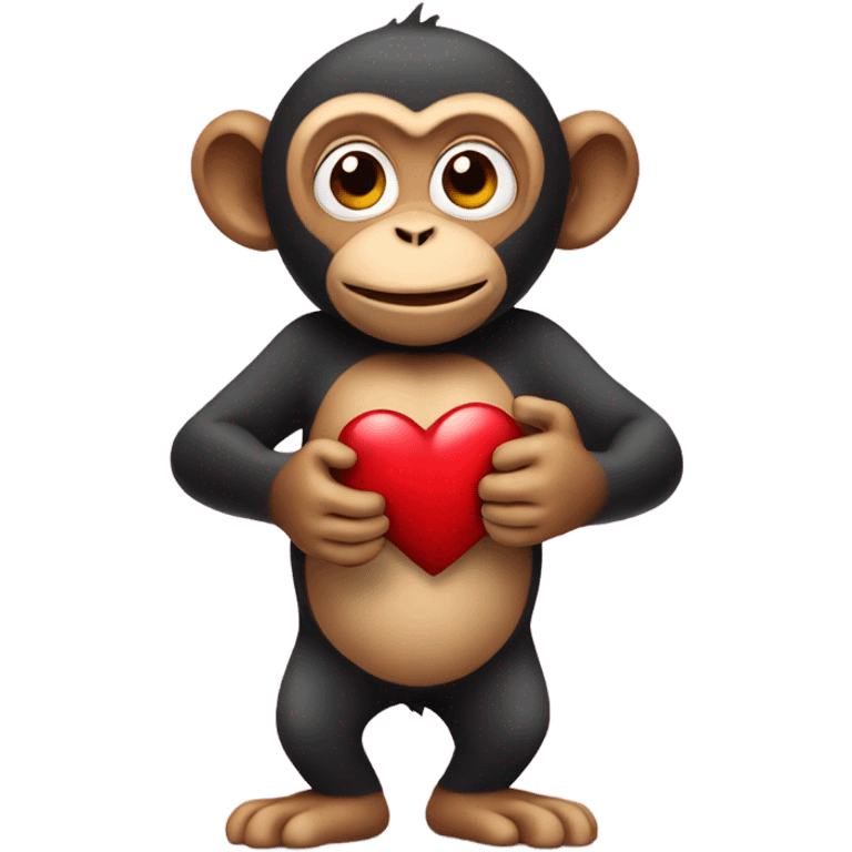 monkey holding a heart  emoji