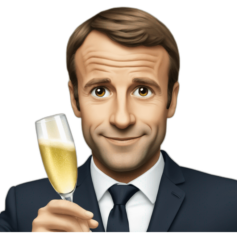 macron qui boit du champagne emoji