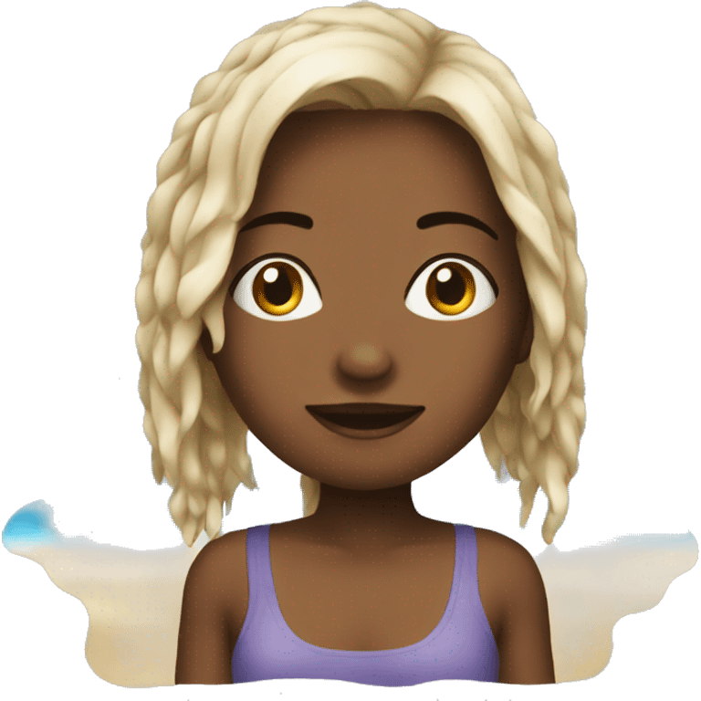 Girl at the beach  emoji