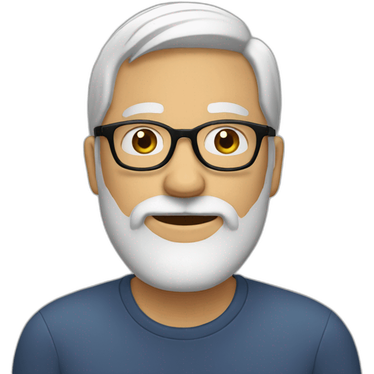 White dad with beard and glasses emoji