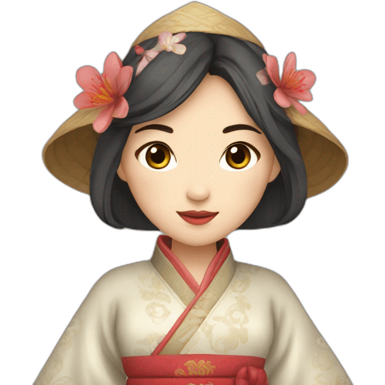 a girl from medieval china in a beautiful outfit emoji