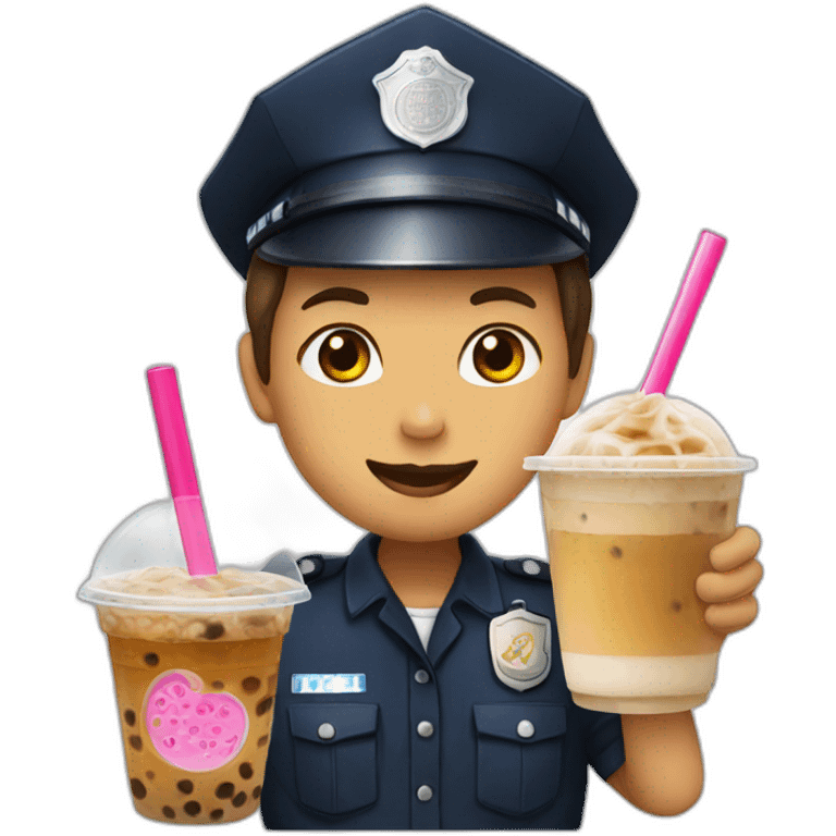 Police with bubble tea emoji