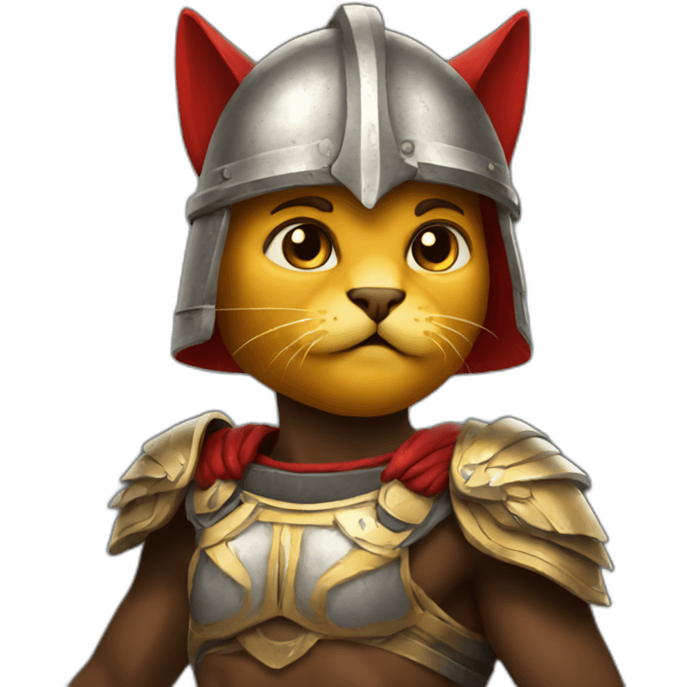 cat dressed as an hoplite emoji