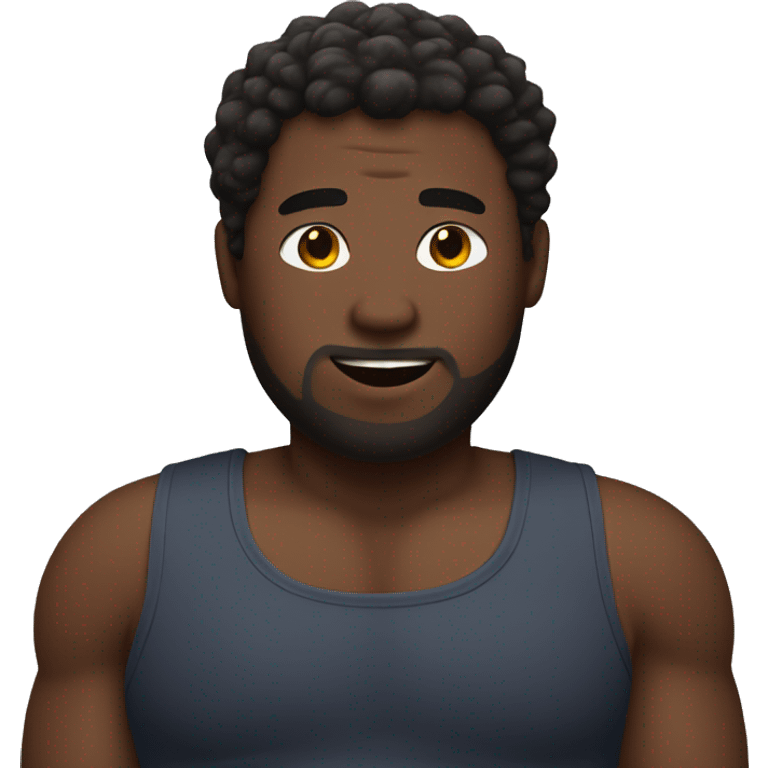 Fat black man with hairy arm pits emoji