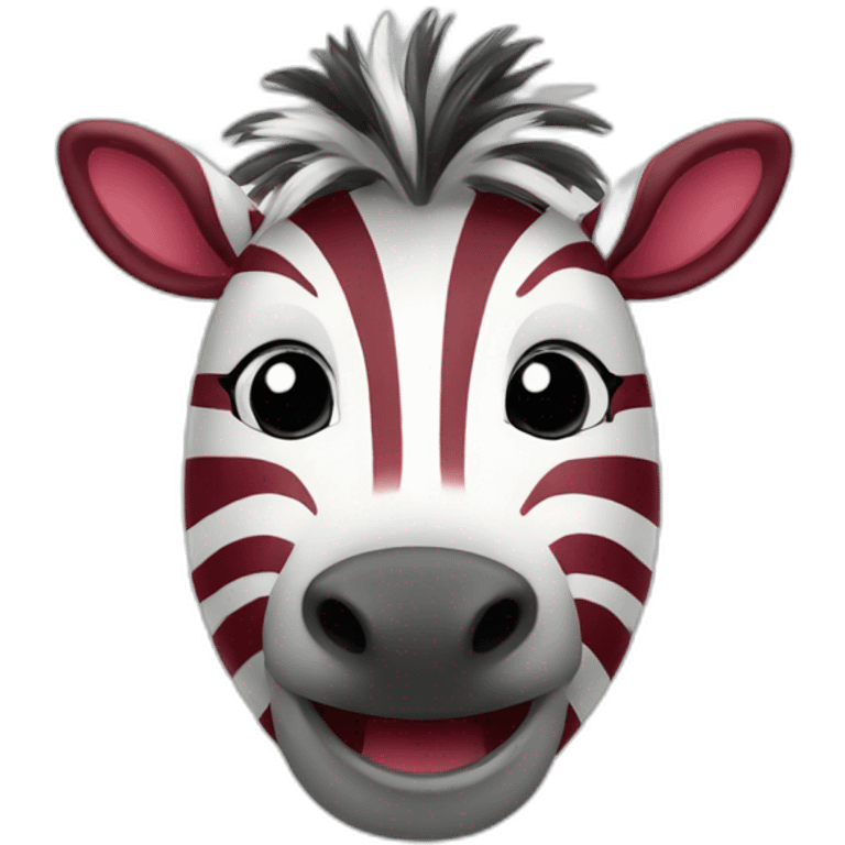 Happy Zebra in Latvian flag colors emoji