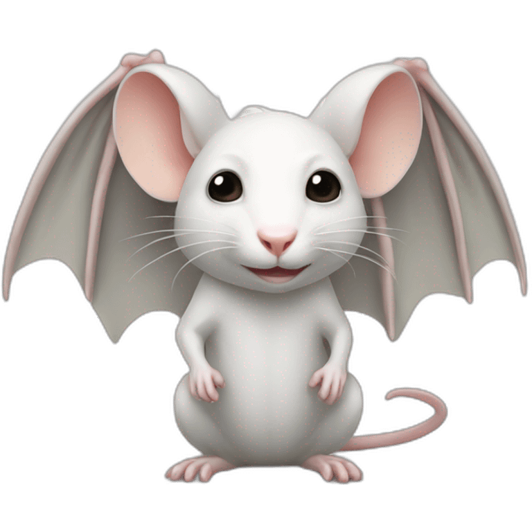 White rat with Bat wings emoji