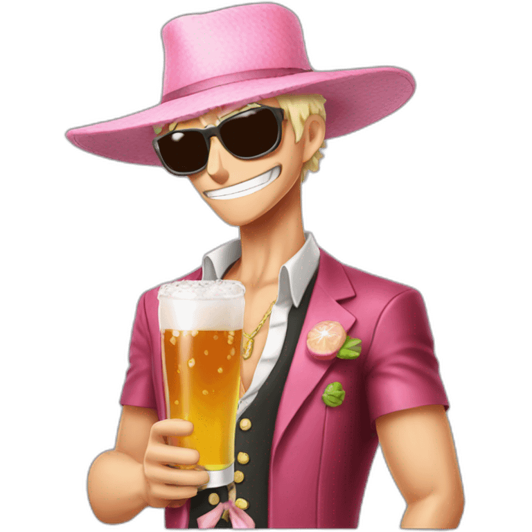 Doflamingo avec une bierre emoji