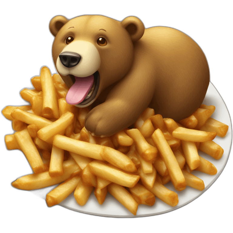 Poutine sur un ours emoji