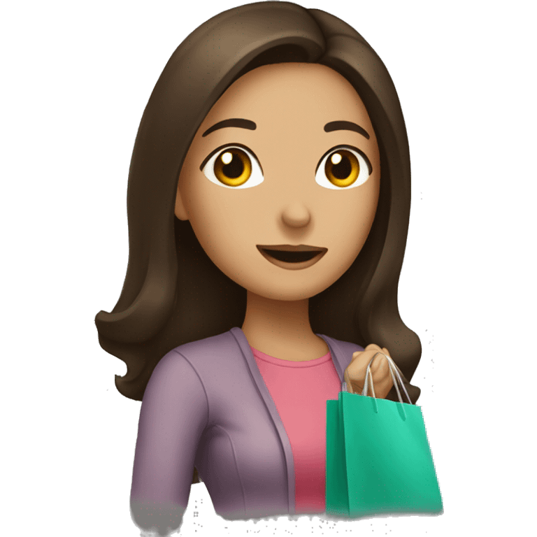 Brunette shopping emoji