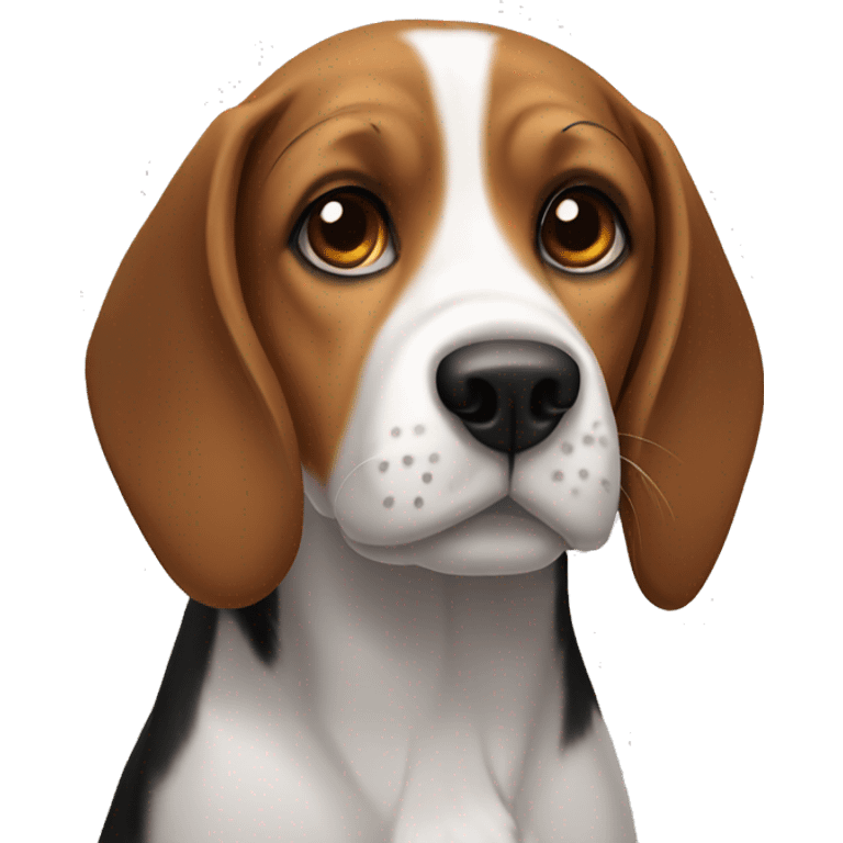 Beagle with black and brown face emoji