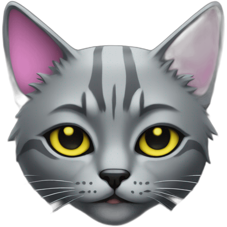 cyberpunk grey cat emoji