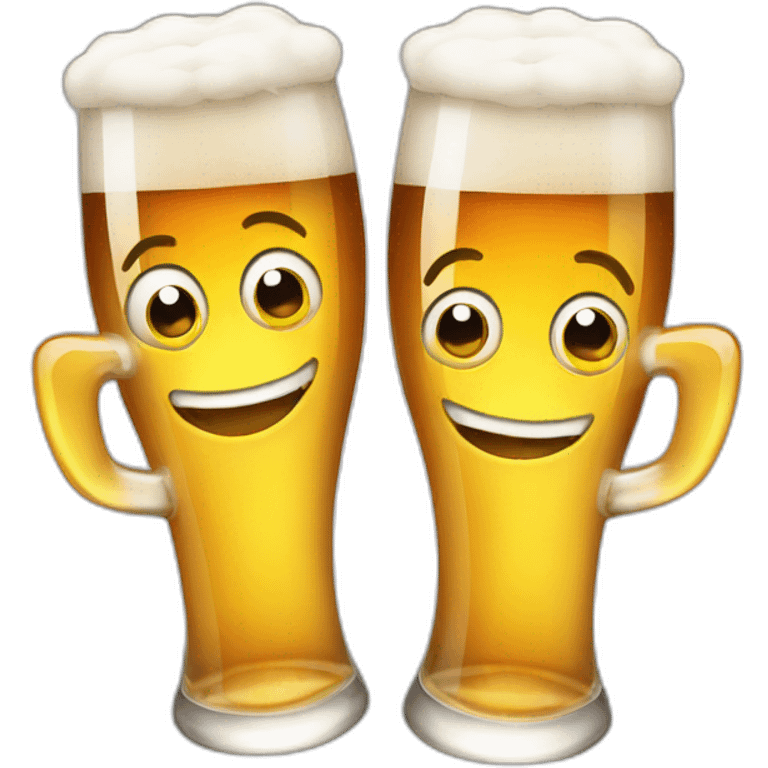 Three smiling glasses of beer emojis emoji