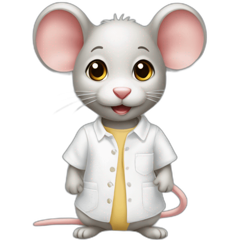 Bébé souris avec une blouse de laboratoire emoji