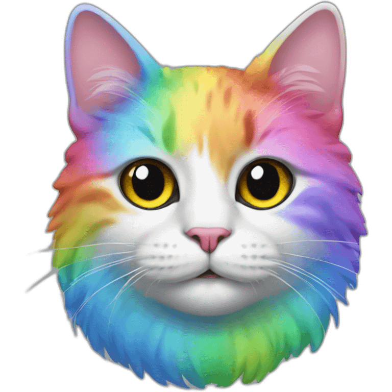 cat shaped like rainbow emoji