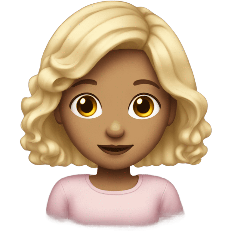 cute drawing girl with blond hair emoji