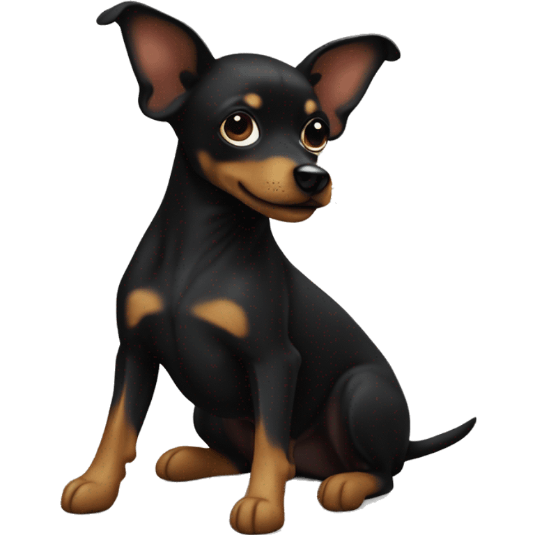 Little cute black dog toy terrier emoji