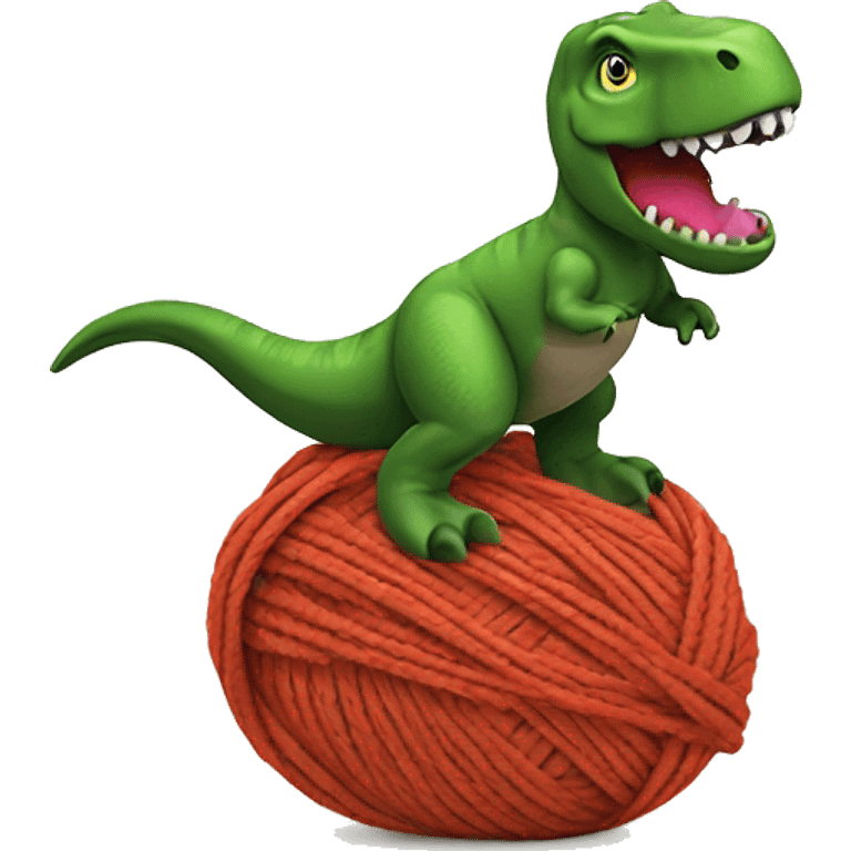 Trex + yarn ball emoji